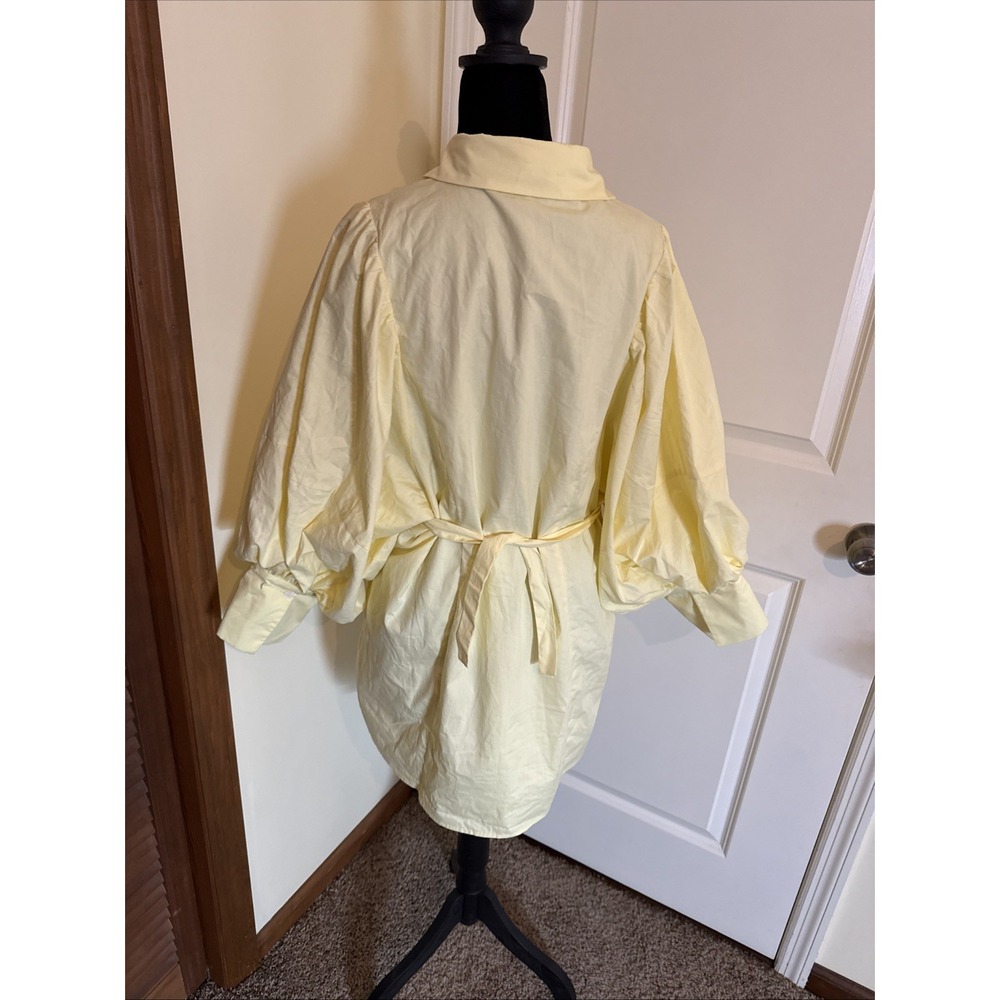 Reminiscence Yellow Statemebtbsleeve Mini Shirt Dress Size Large - Picture 4 of 9